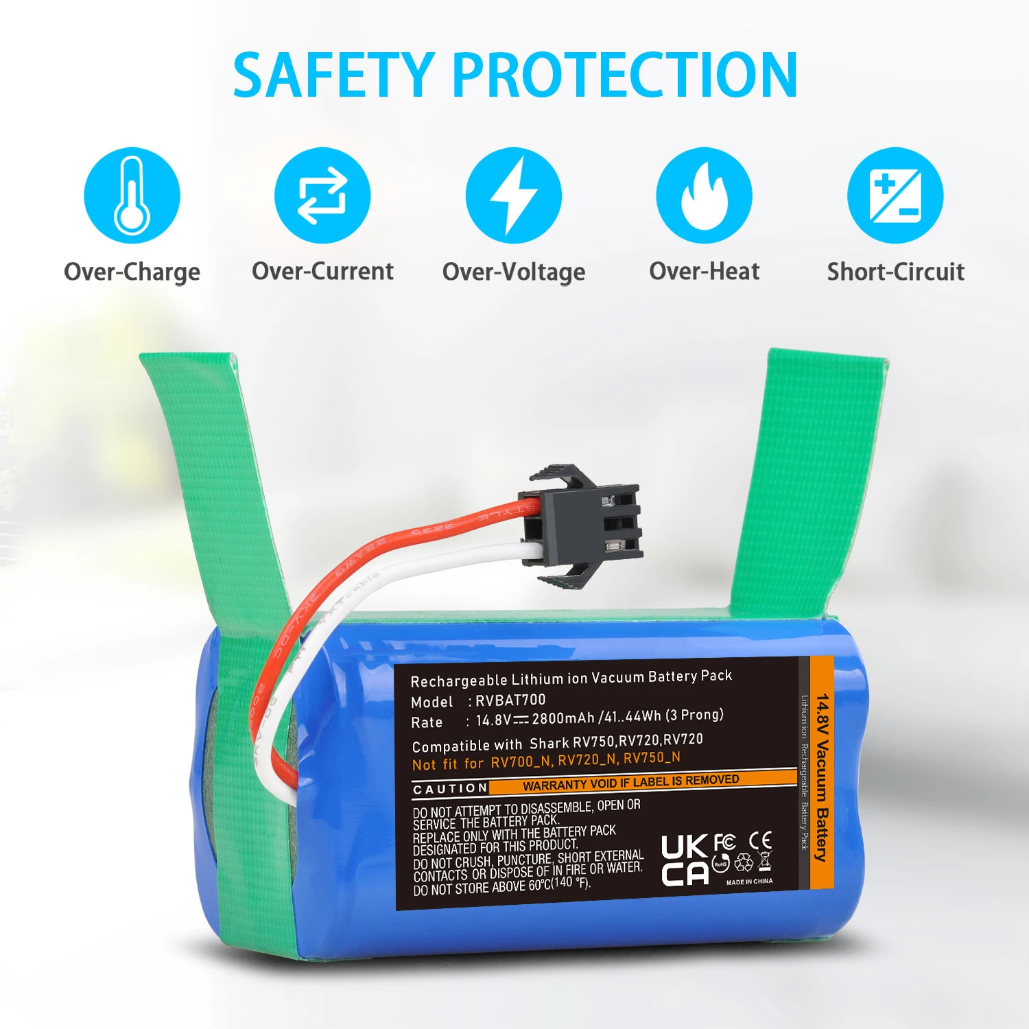 Аккумулятор RVBAT700 14 8 В 2800 мАч для пылесосов Shark Ion RV750 RV720 RV700 и Ecovacs Deebot N79S N79 (штекер с