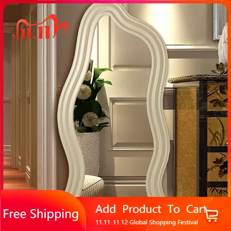 

Длинные несимметричные Большие зеркальные декоративные дизайнерские волнистые стоячие полноразмерные зеркала для спальни Косметика украшение для дома