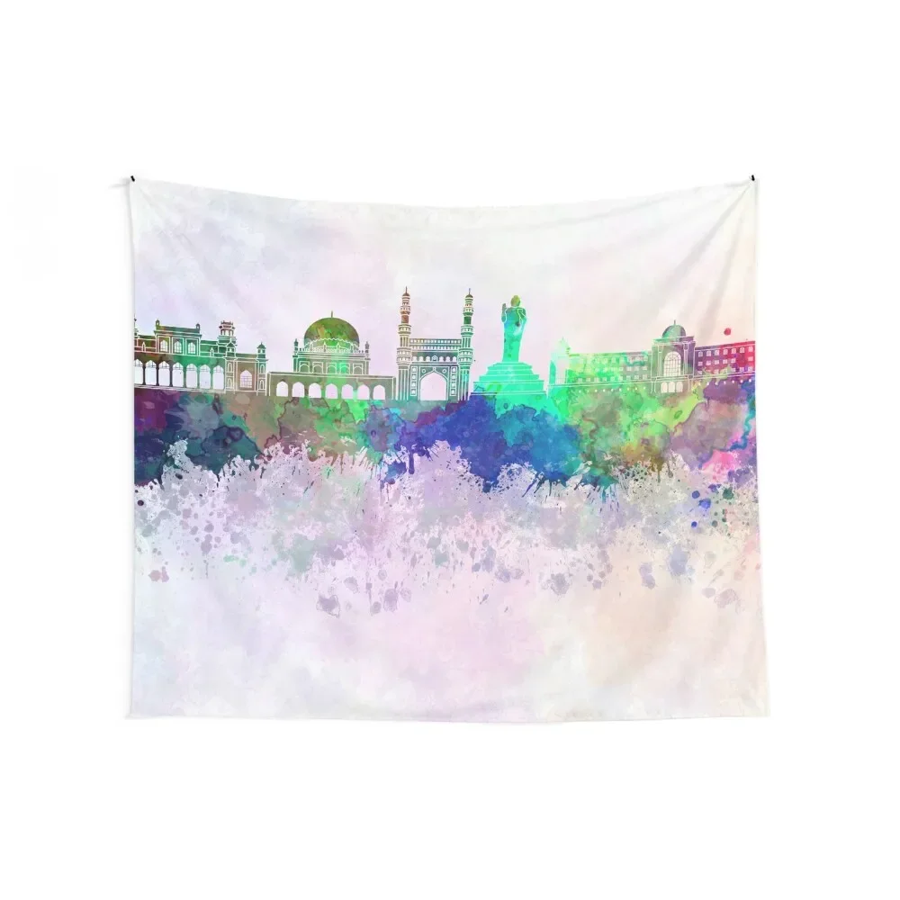 Гобелен Hyderabad skyline в акварельном стиле