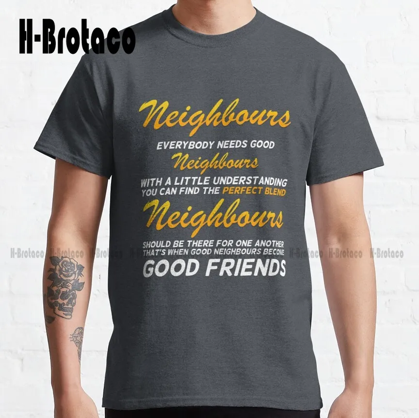 

Lyric Sheet Design [Neighbs] Classic T-Shirt White Shirts For Men Outdoor Simple Vintag Casual T Shirts Xs-5Xl Custom Gift