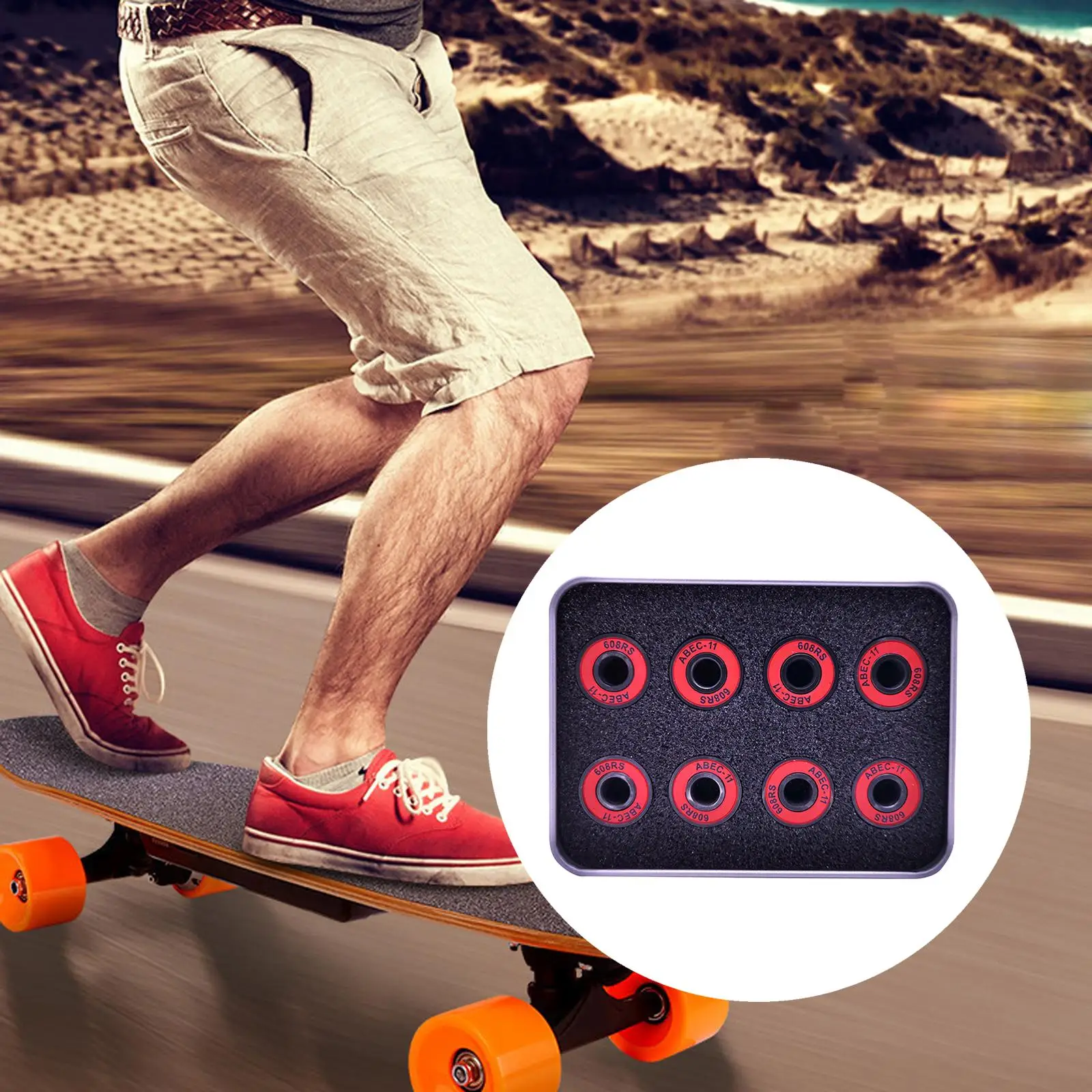 8x подшипники для скейтборда модель с железным ящиком хранения стальная Замена