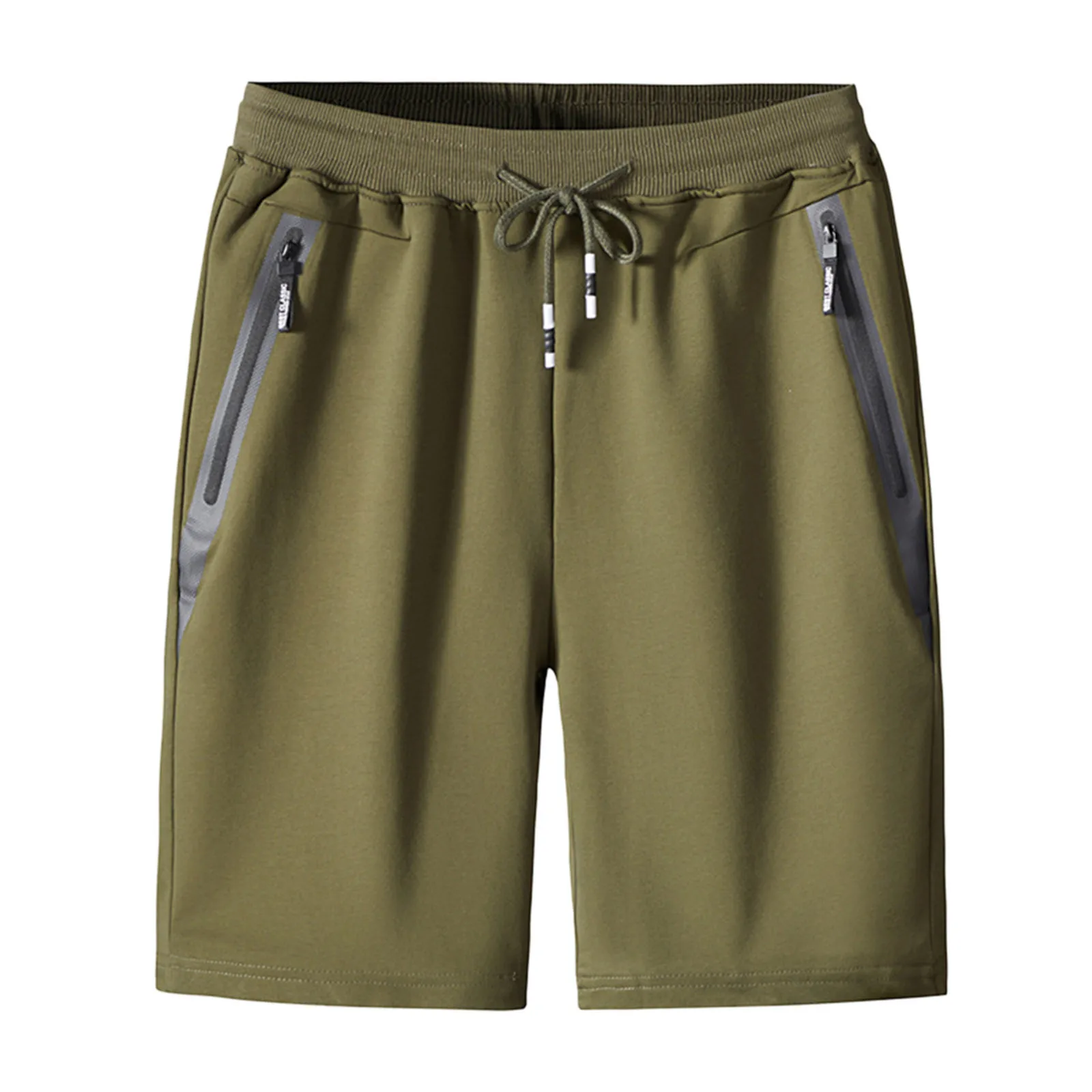 

2022 New Quick-Drying Drawstring Shorts Mens Zipper Pockets Shorts Summer Fashion Sports Cargo Pants Straight Loose Beach Pants