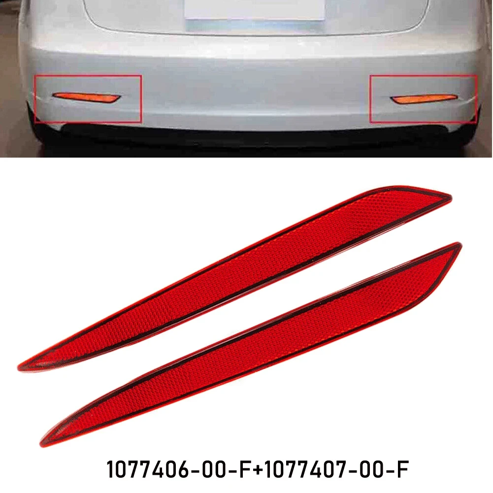 

1/2 шт. 1077407-00-F 1077406-00-F отражающая лампа заднего бампера, зеркальная линза, подходит для Tesla Model 3, Аксессуары для автомобилей