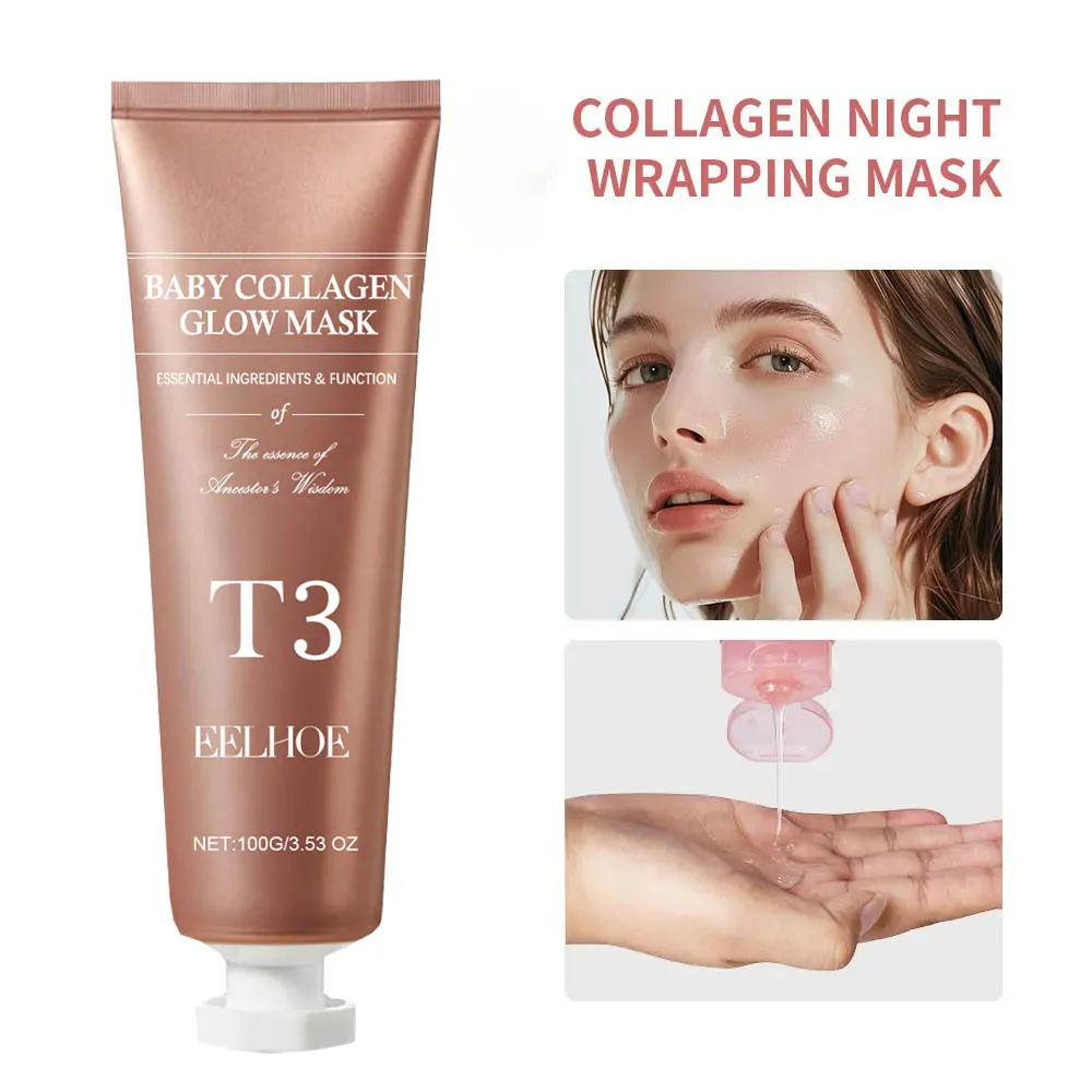 Коллагеновая ночная упаковочная маска Эластичность Увлажняющий уход Уменьшает провисание и тусклость Гидролизованный коллаген для сияющей кожи (art.: 3920cd81af687) - 3920cd81af687