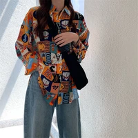 vintage shirts for women summer thin wild sunscreen shirts blouses printed top long sleeves blouses loose female clothes