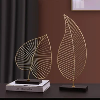 modern minimalist creative metal leaf wrought iron soft home decoration three dimensional desktop decoration living room and hot