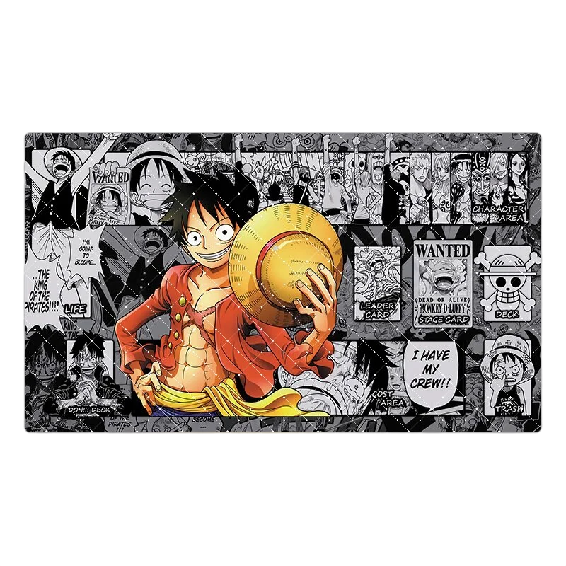 Фото Игровой коврик 600x350 мм One Piece: Монки Д. Луффи и Шарлотта Линлин в одиночной битве, резиновый коврик для карточных игр OPCG, подарок №4