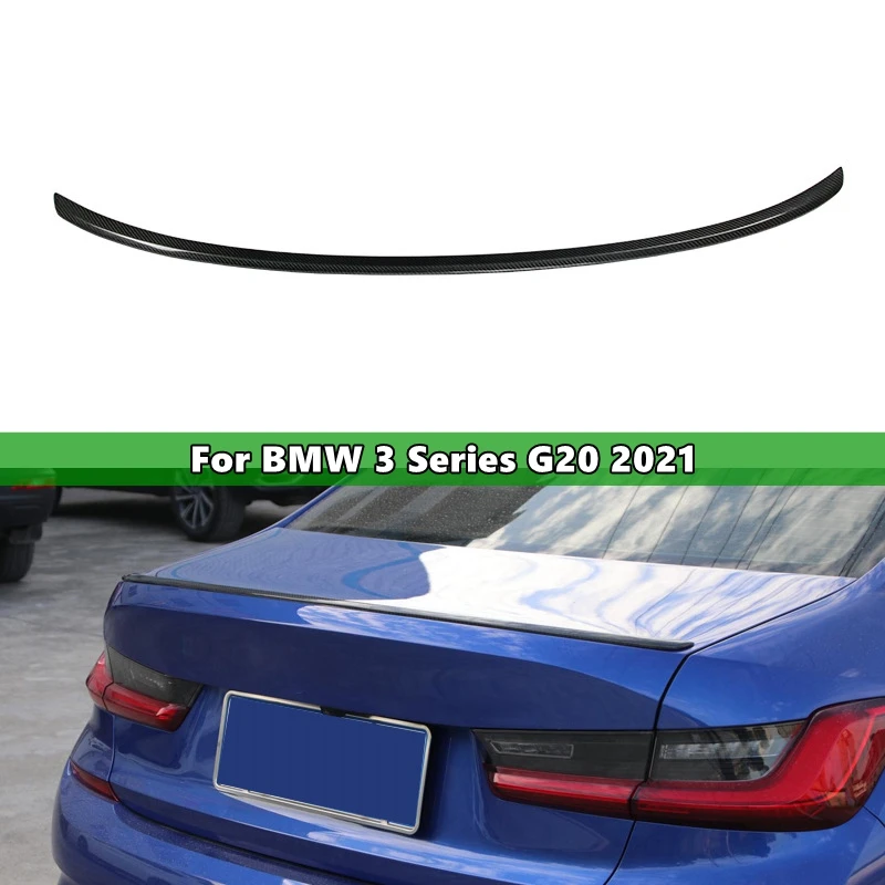 

1Pcs Real Carbon Fiber Car Rear Trunk Deck Spoiler Car Tail Wing For BMW 3 Series G20 2021 Car Accessories