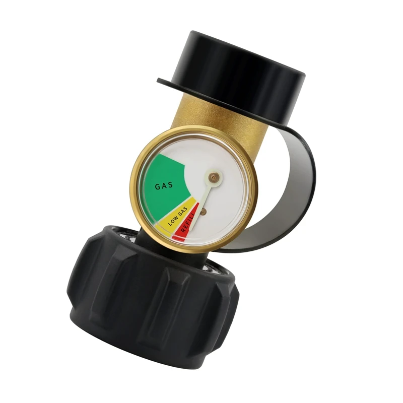 

Propane Refill Adapter With Gauge Level Indicator,Propane Tank Adapter For 1 Lb. Tanks From 20-40Lb Cylinder,Solid Brass