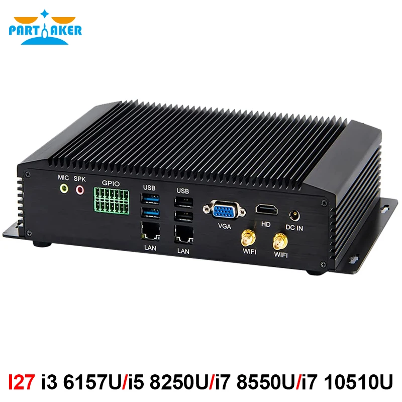 Промышленный мини-ПК Intel Core i7 8550U i5 8250U i3 7167U i5 7267U с 6COM RS232 RS422 RS485 HDMI VGA GPIO PS2 порта Промышленный мини-ПК Intel Core i7 8550U i5 8250U i3 7167U i5 7267U с 6COM RS232 RS422 RS485 HDMI VGA GPIO PS2 порта
