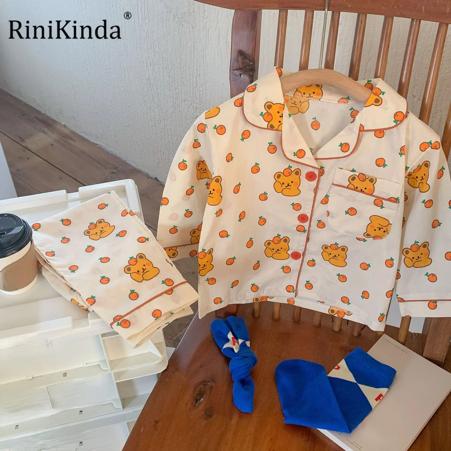 

Детская одежда для сна, комплект для девочек на весну и лето, Детская домашняя одежда с длинным рукавом и мультяшным рисунком для малышей, де...