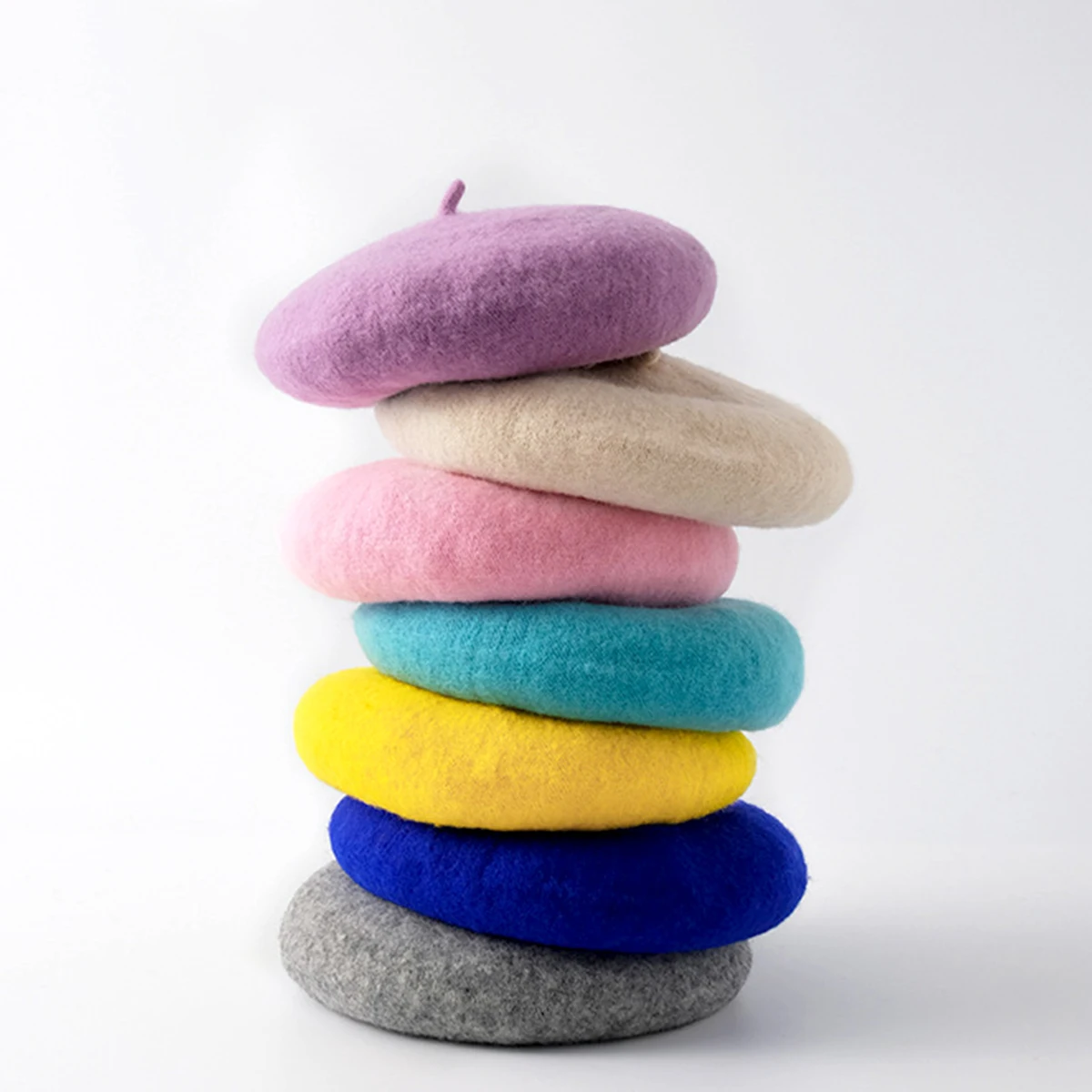 S Wool Knitted Beret For Girls Hair Accessories Cute Baby Painter Beanie Hat Spring Color Knit Children Berets Cap