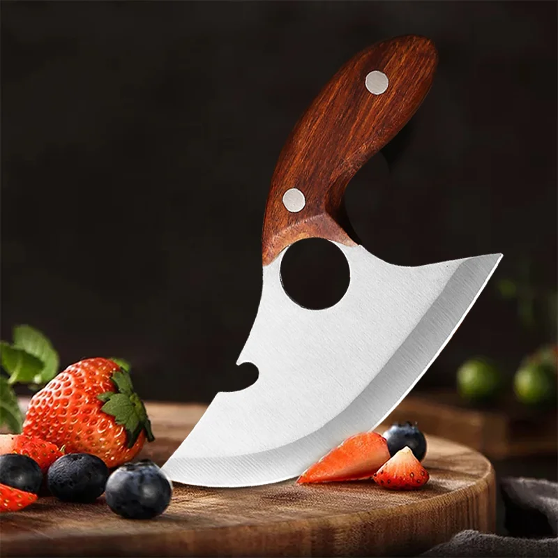 

Portable Kitchen Cleaver Sharp Cut Peeling Meat Cutting Chef's Knife Outdoor Roast Lamb Cleaver with Mesh