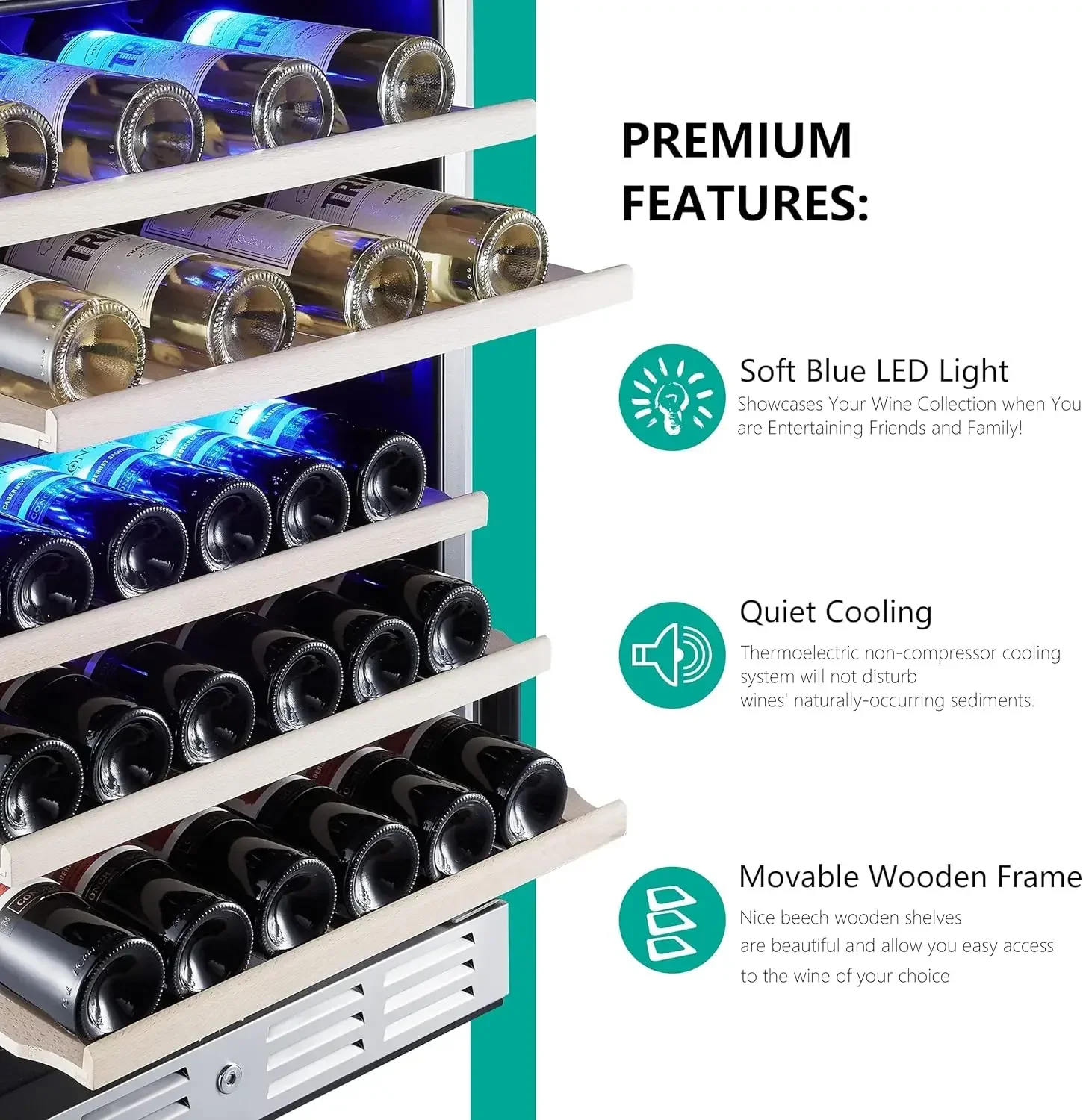 Kalamera 24-дюймовый холодильник для вина бутылка 46 — двухзонный встроенный или