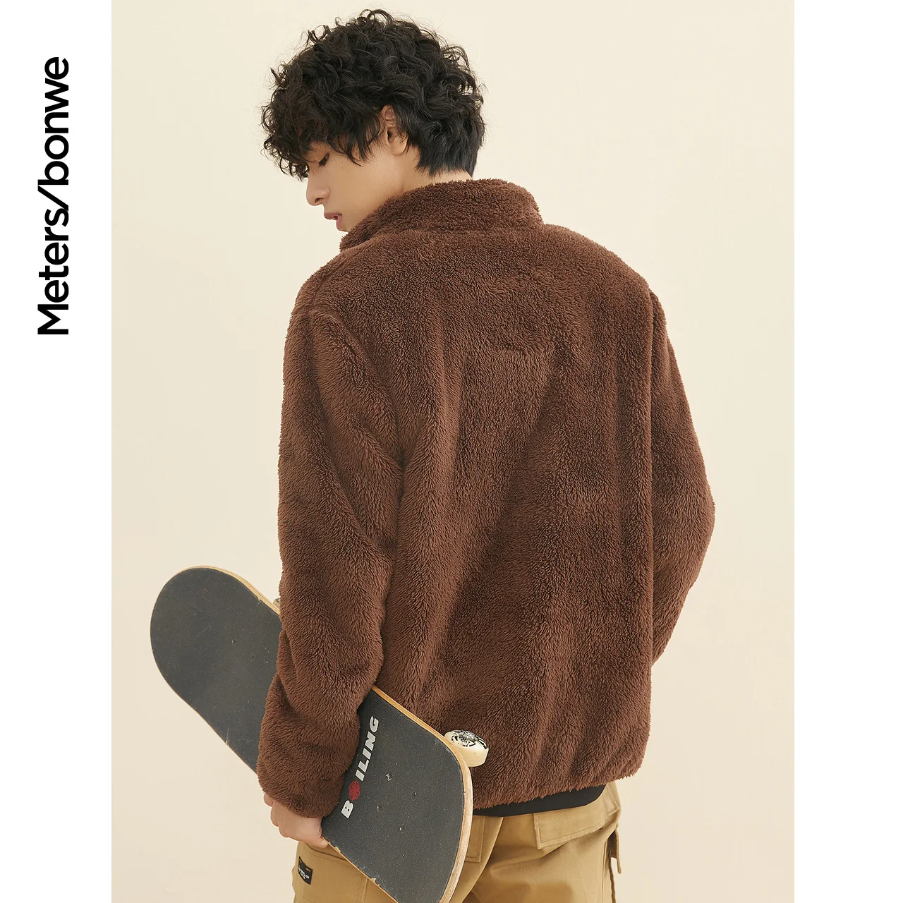 Metersbonwe Stand-up Collar Jacket Men Plush Cotton Coats New Winter Couple Polar Fleece Women Padded Coats Casual Cardigan