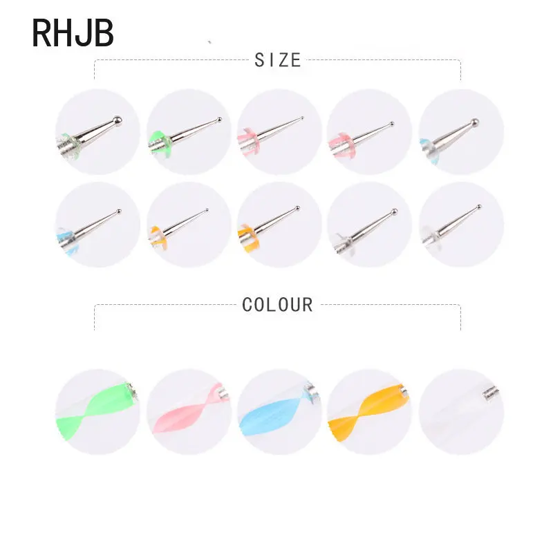 RHJB 5 шт. новый 3D УФ-гель для дизайна ногтей дрель ногти инструмент перфорации