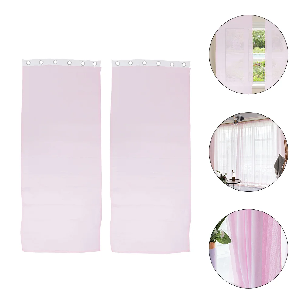 

2pcs Polyester Fashion Window Curtains Decorative Thin Voile Curtains for Home