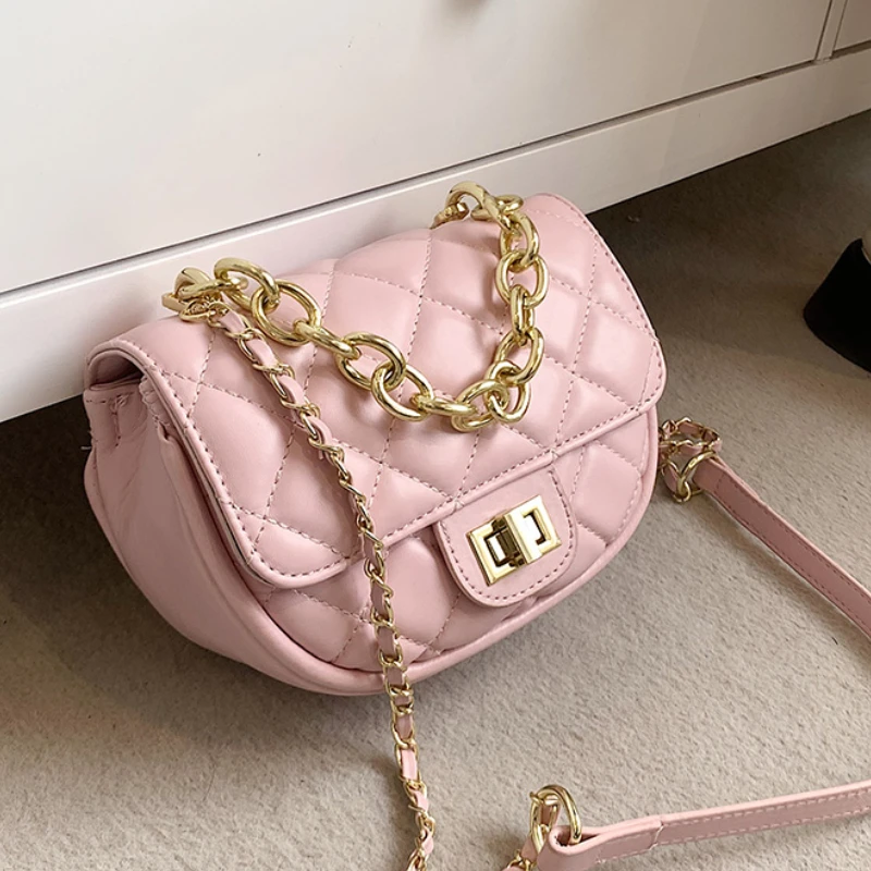 

Quilted Crossbody Bags For Women 2022 Sac A Main Female Shoulder Handbag Small Bag PU Leather Ladies Designer With Chain