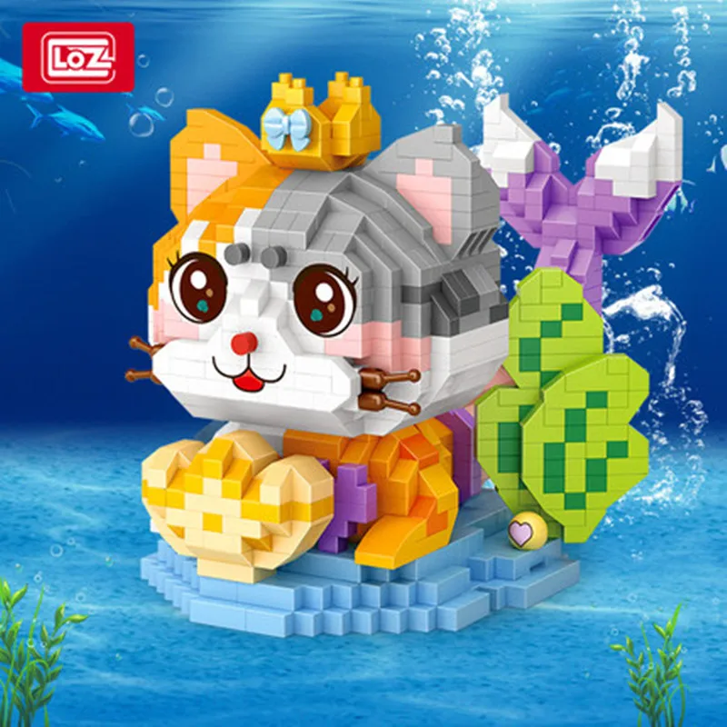 LOZ милый Кот Русалка строительные блоки игрушки для девочек подарок на день