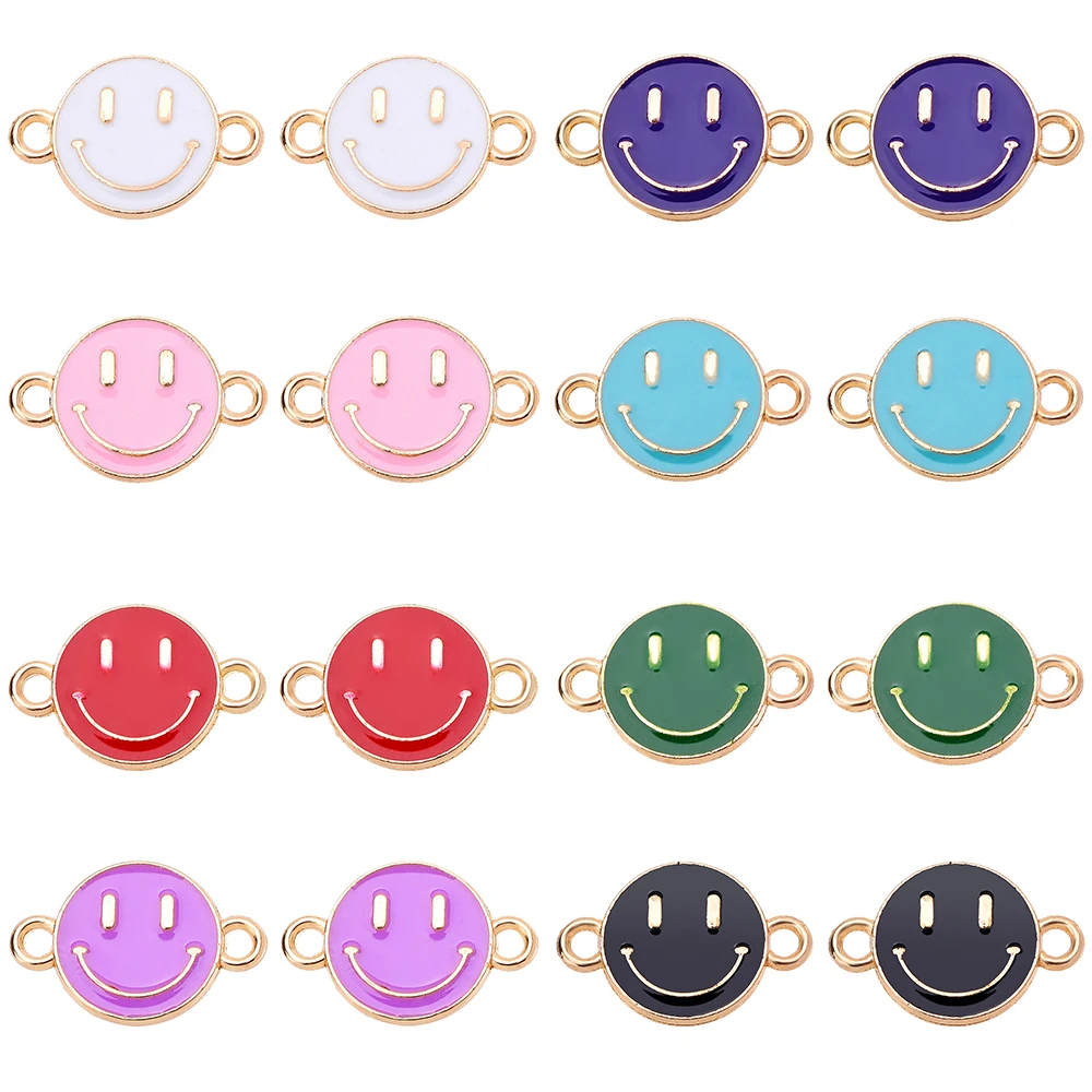Модные дизайнерские полые эмалевые Подвески с улыбающимся лицом коннекторы для