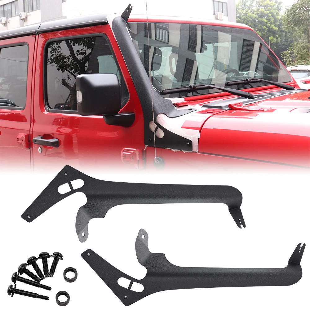 

50" LED Light Bar Mounting Bracket For Jeep Wrangler JL JLU 2018-2023 52" Windshield Roof Lightbar Holder Straight Curved Lights