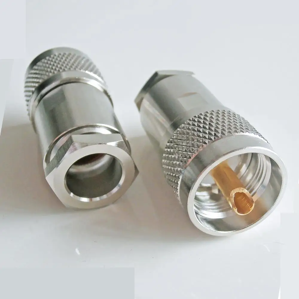 

Connector Socket PL259 SO239 SO-239 UHF Male Clamp For RG8 RG165 RG213 LMR400 7D-FB SYV-50-7 Cable Brass RF Coaxial Adapter