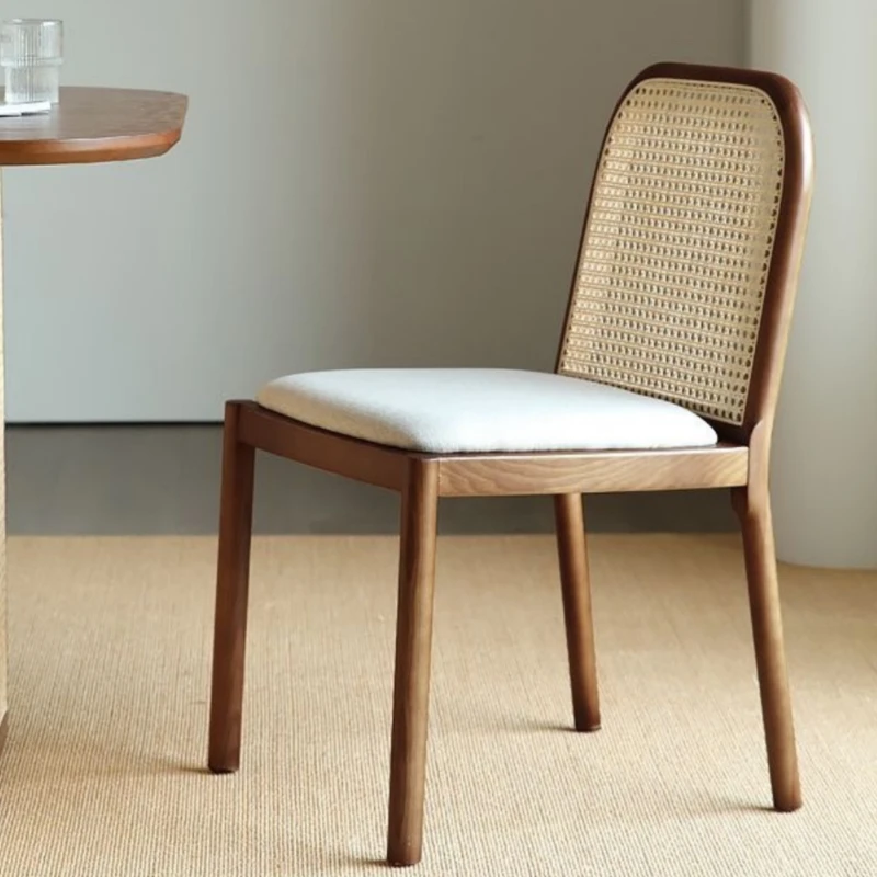 

Kitchen Nordic Rattan Dining Chairs wooden Living Room Ergonomic Dining Chairs Restaurant Modern Cadeira Home Furniture MR50DC