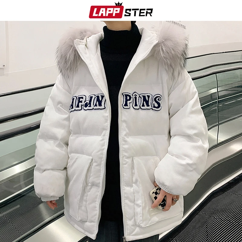 LAPPSTER Y2k Harajuku Fur Coat Parkas Winter Bubble Coat 2022 Windbreaker Korean Puffer Jacket Pockets Hooded Jackets Coats