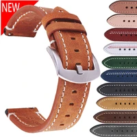 top grain genuine leather watch band strap quick release watch bands 20mm 22mm handmade vintage watchbands
