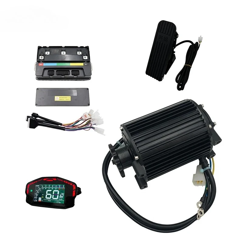 Фото Двигатель QS90 1000W 55KPH BLDC с центральным приводом, контроллером VOTOL EM50s, дисплеем спидометра DKD и комплектом педалей-акселераторов. №1