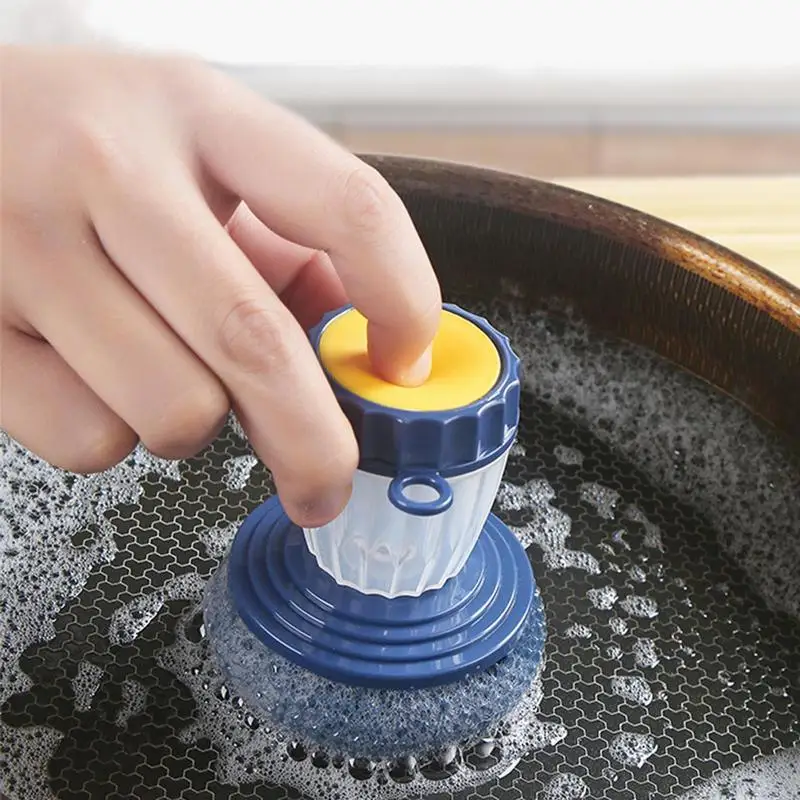 

Dish Scrubber Soap Dispensing Brush Dishwashing Kitchen Brushes For Dish Sink Pan Pot Cleaning Kitchen Cleaning Accessories