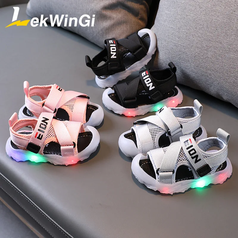 

Size 21-30 LED Glowing Sandals for Children Shoes Soft Bottom Toddler Shoes for Girls Boys Sandals Sandalia Luminosa Infantil