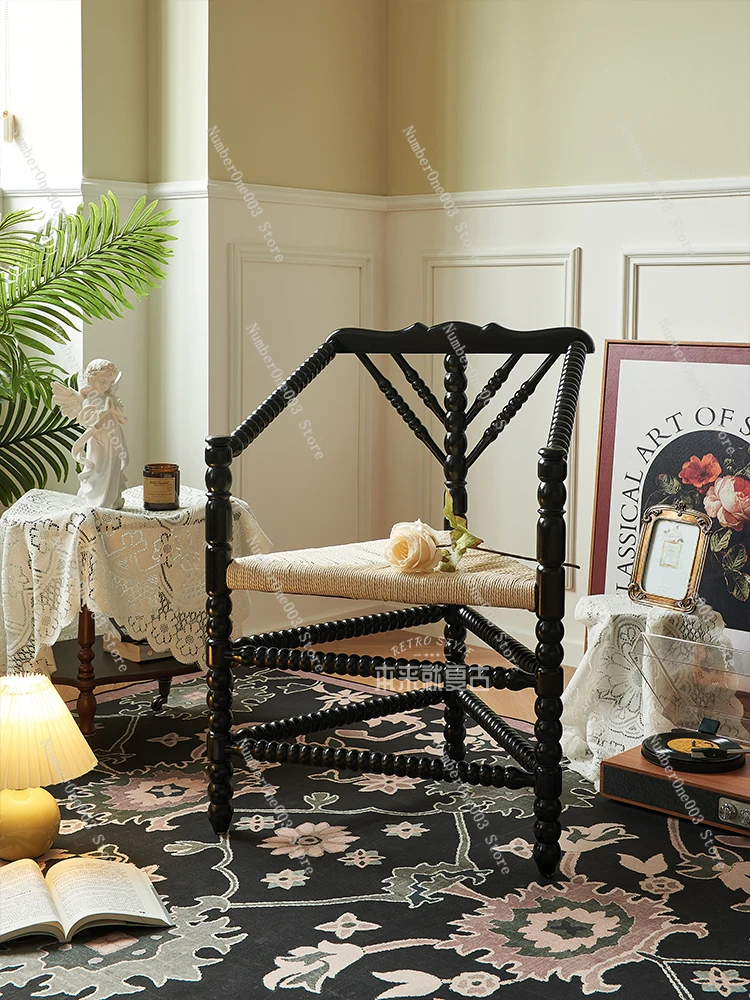 Французский Ретро-стул из массива дерева дизайнерский винтажный стул для отдыха