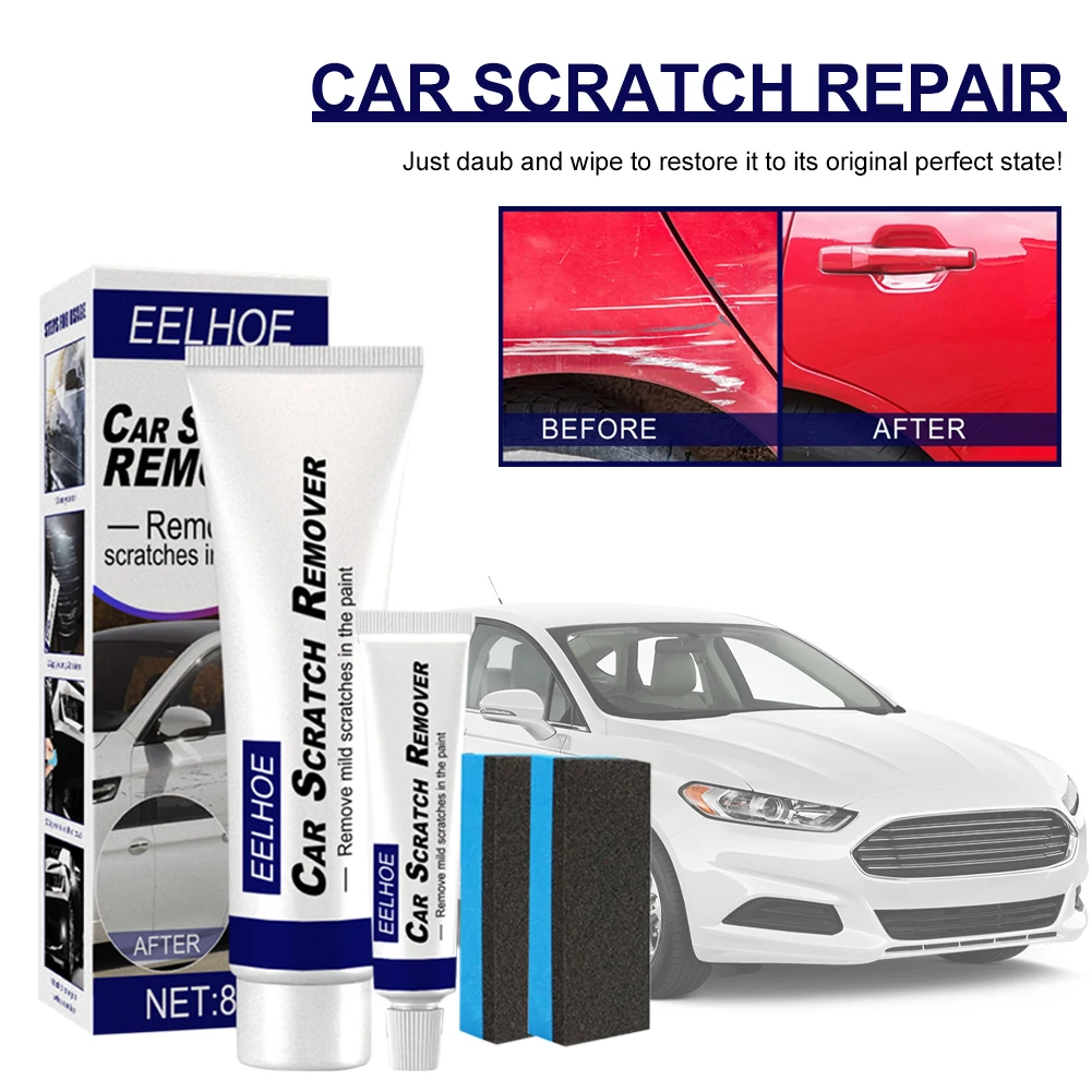 Car Scratch Repair Agent Polishing Kit Compound Scratch Remover Cream Auto Paint Care Polishing Cleaning Tool with Sponge Pad