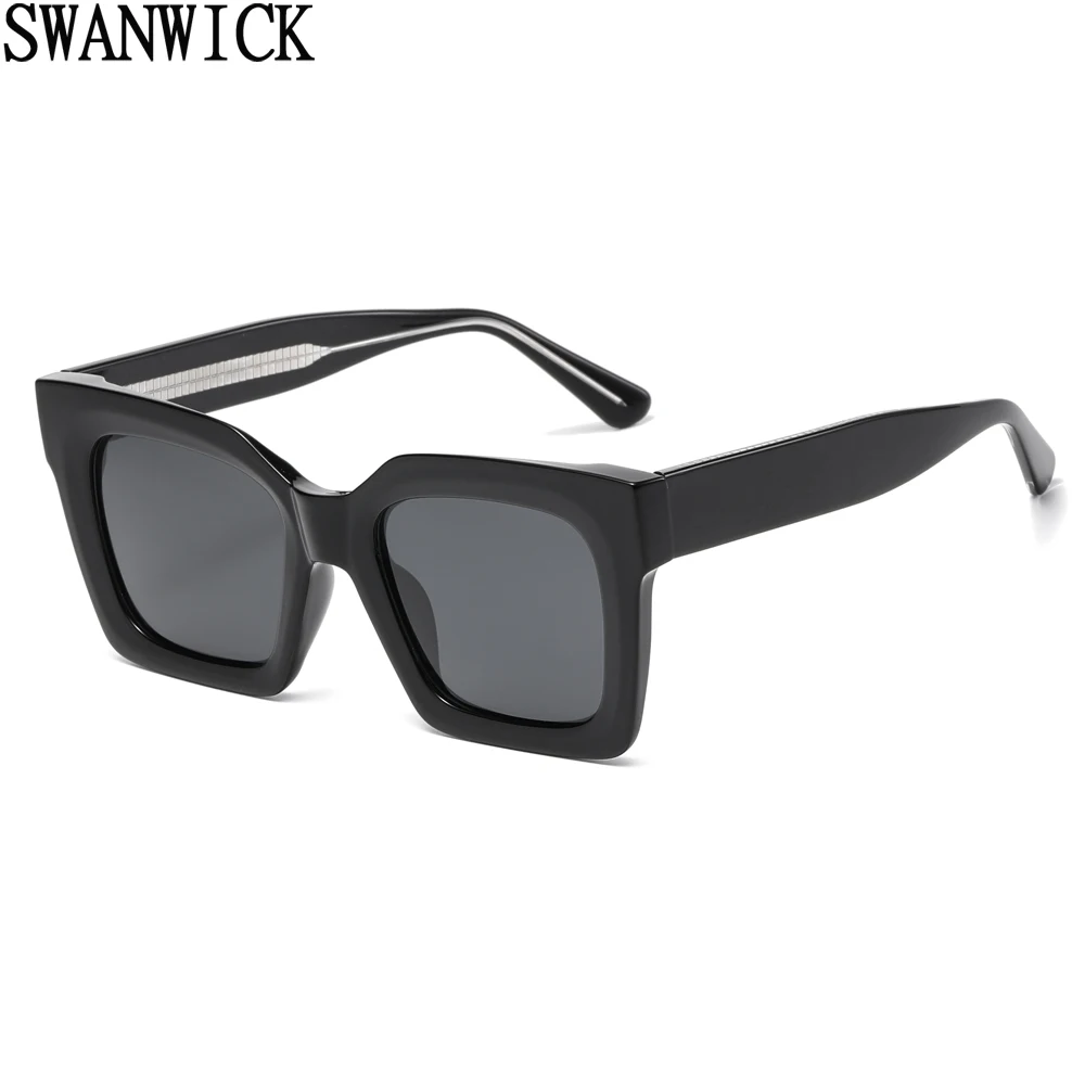 

Очки Swanwick tr90 для мужчин и женщин, квадратные модные европейские аксессуары, поляризационные тяжелые солнечные очки для вождения, коричнево...