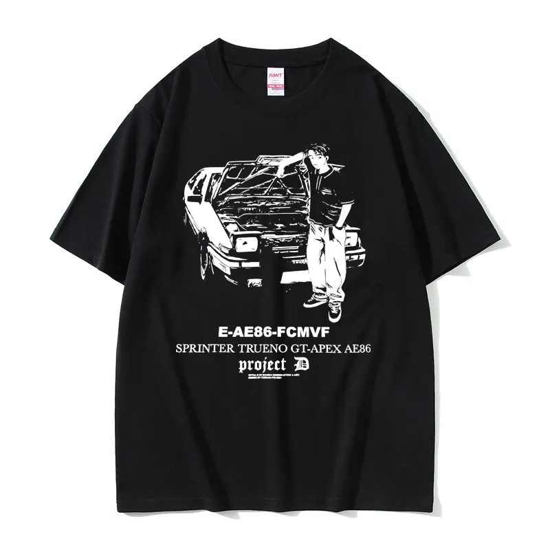 

Anime Initial D Tshirt AE86 Fcmvf Sprinter Trueno Gt Apex Tshirt Fujiwara Takumi Graphic T Shirt Men Manga Drift Car Style Tees