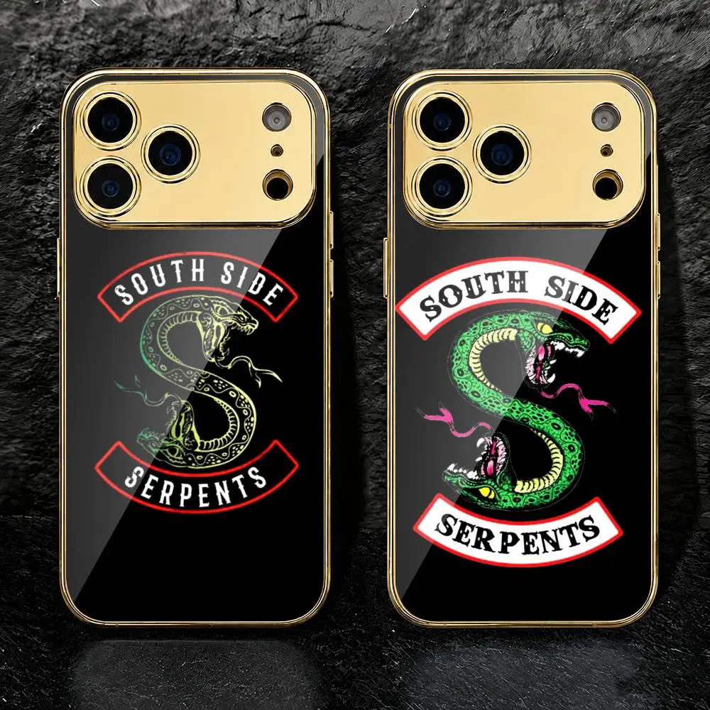 Фото Чехол для телефона South Side Serpents для iPhone 17 16 15 14 13 12 Pro Max Plus, с гальваническим металлическим каркасом, тонкий, противоскользящий №1