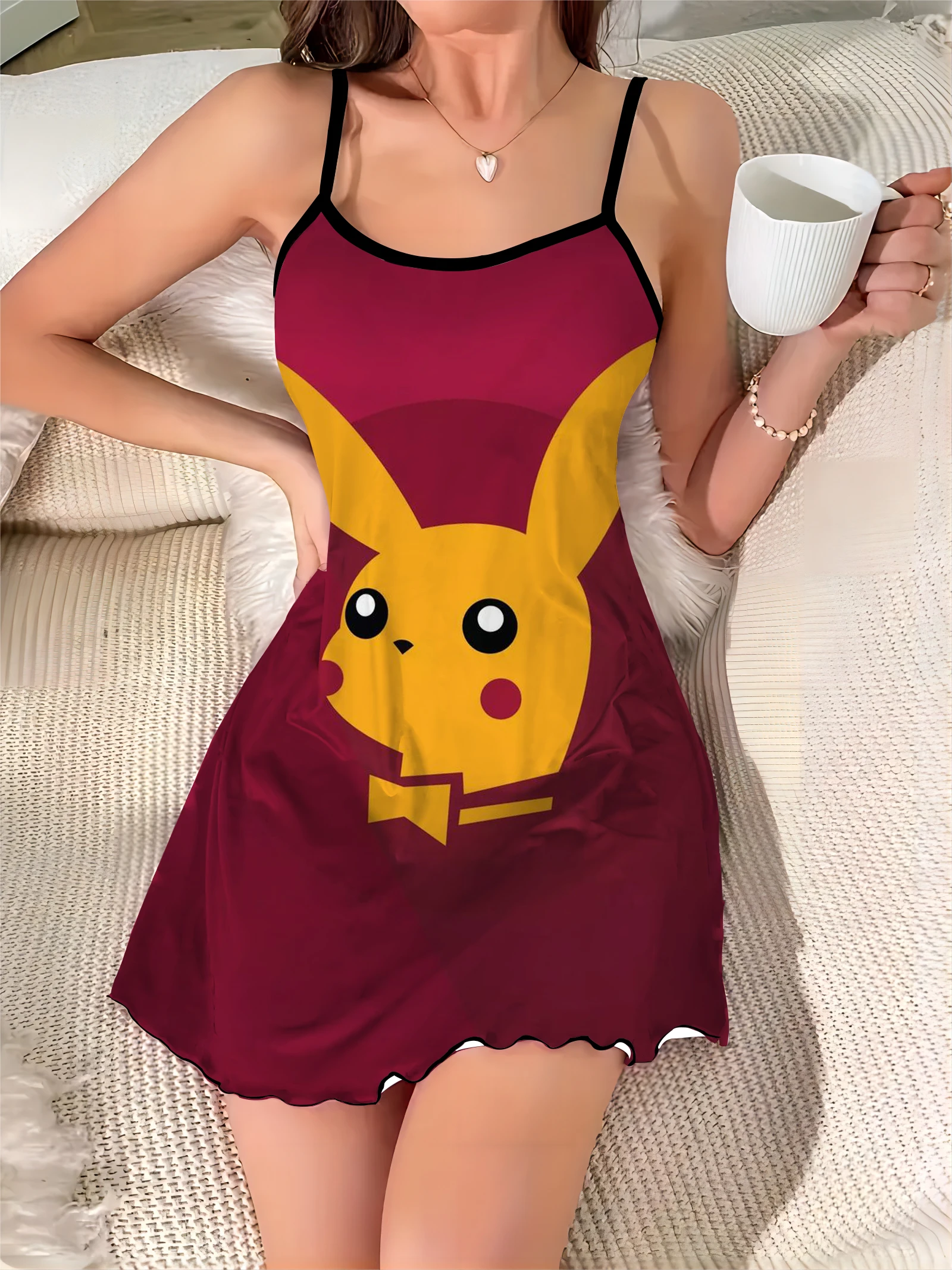 Летние платья с круглым вырезом для женщин домашнее платье пижама юбка атласная