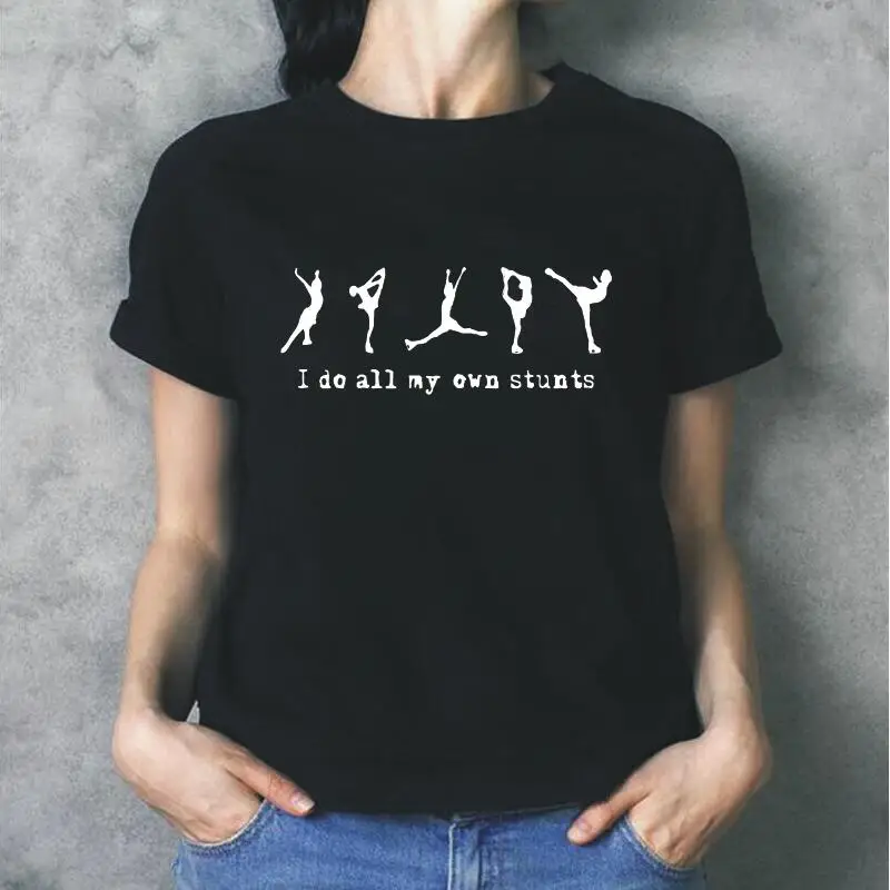 

Summer Short Sleeve Cotton Tee Shirt Femme Fashion Ice Skating Girl Figure Skater Print Women T Shirts Casual T Shirt Women Tops
