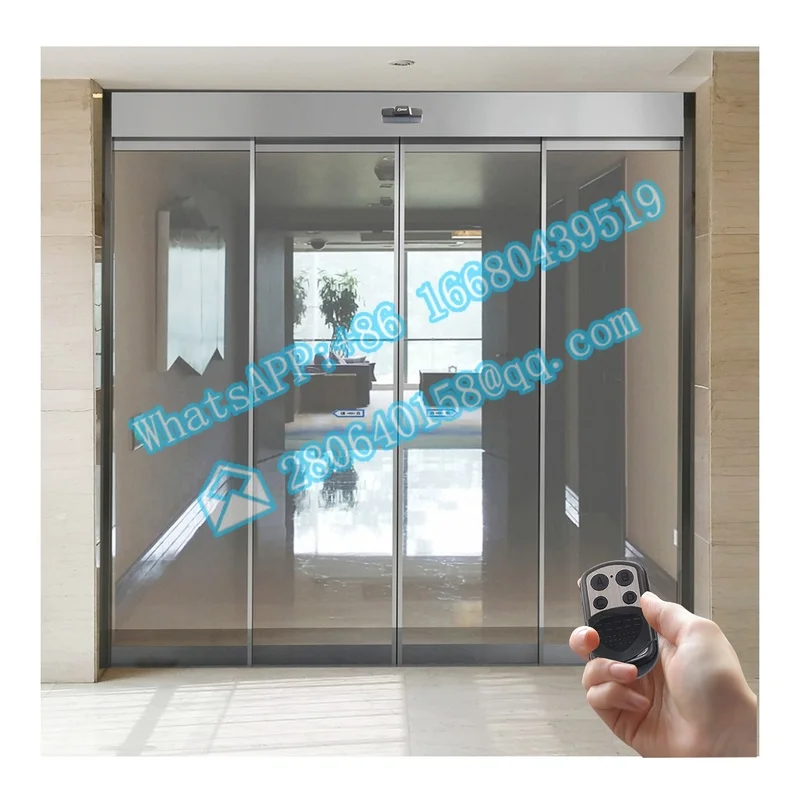 Modern style aluminum doors electric sensor sliding automatic glass door for hotel enlarge