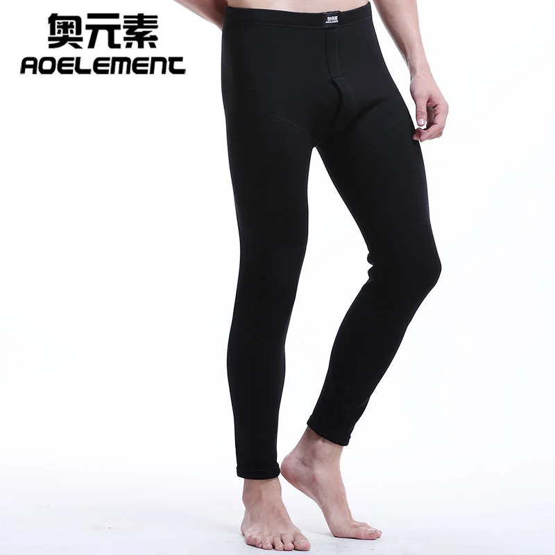 Мужское зимнее термобелье флисовое нижнее белье Длинные мужские трусы Lucky John