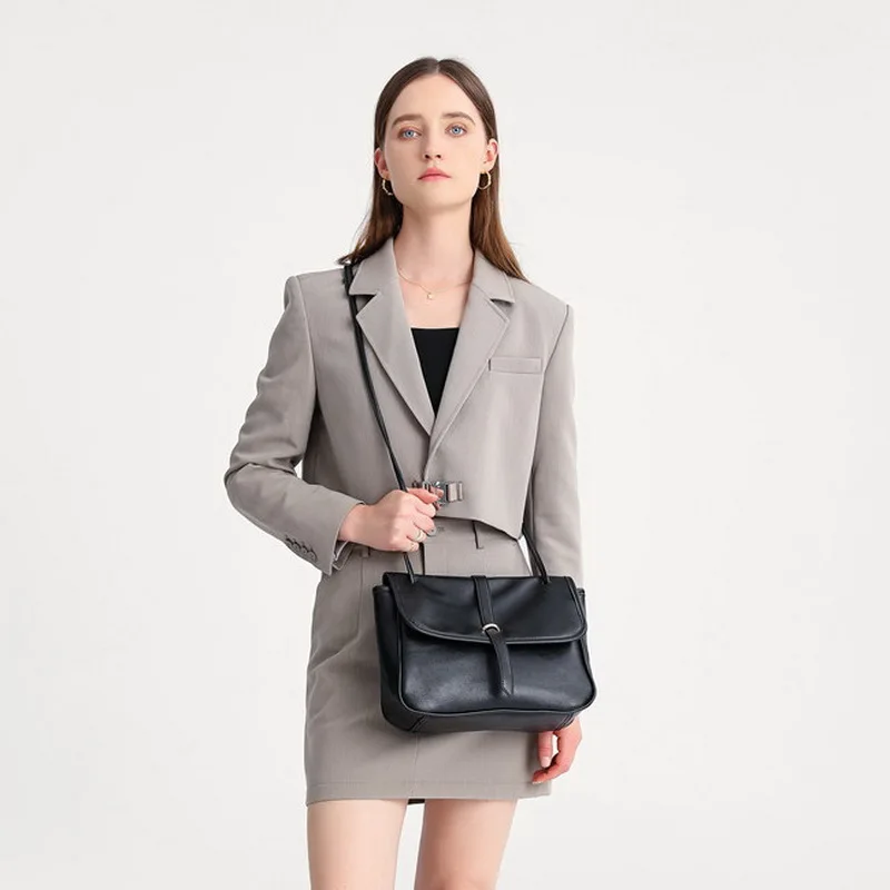 Diinovivo Casual Women Shoulder Bag Flap Square Bag Female Handbag PU Leather Crossbody Bag Simple Classic Women's Bag WHDV2280