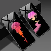 sunset scenery tempered glass phone case for samsung galaxy s21 s20 fe ultra s10 s9 plus s10e cover for samsung note 20 10 lite