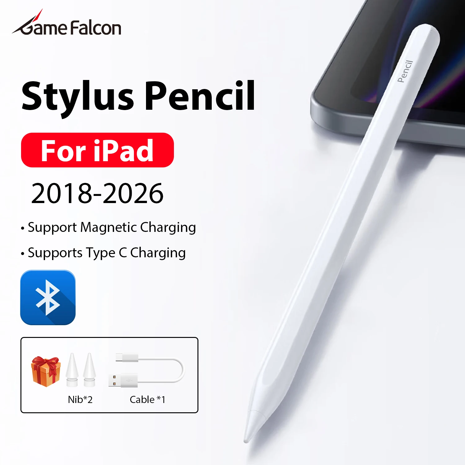 Фото Стилус для Apple Pencil для iPad 11-го поколения A16, 10-го, 9-го поколений, Air 11 M4 M3 M2, 5, 4, Pro 13, 12.9 M5, Mini 7, 6, Bluetooth-сенсорные ручки №1
