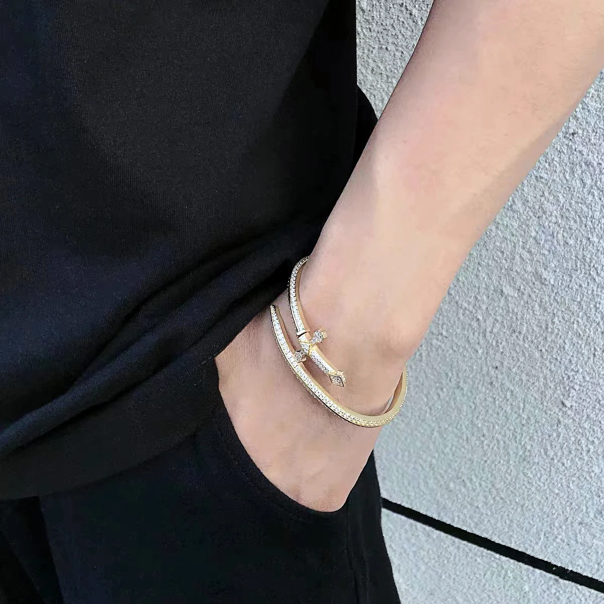 CUC открытый меч манжета браслет для женщин мужчин хип-хоп ювелирные изделия с