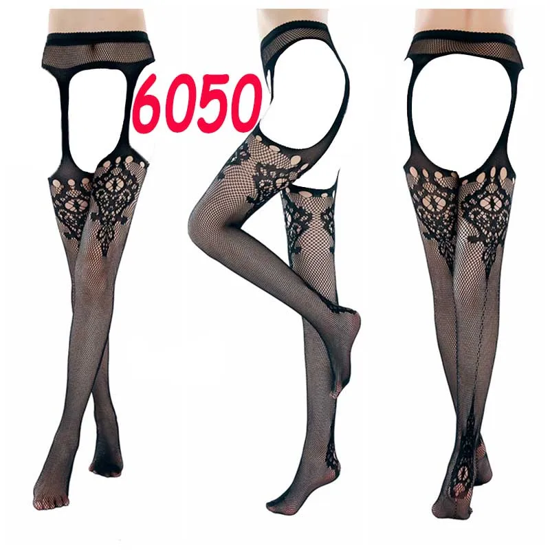Колготки женские черные кружевные с принтом ажурные сексуальные чулки в сетку