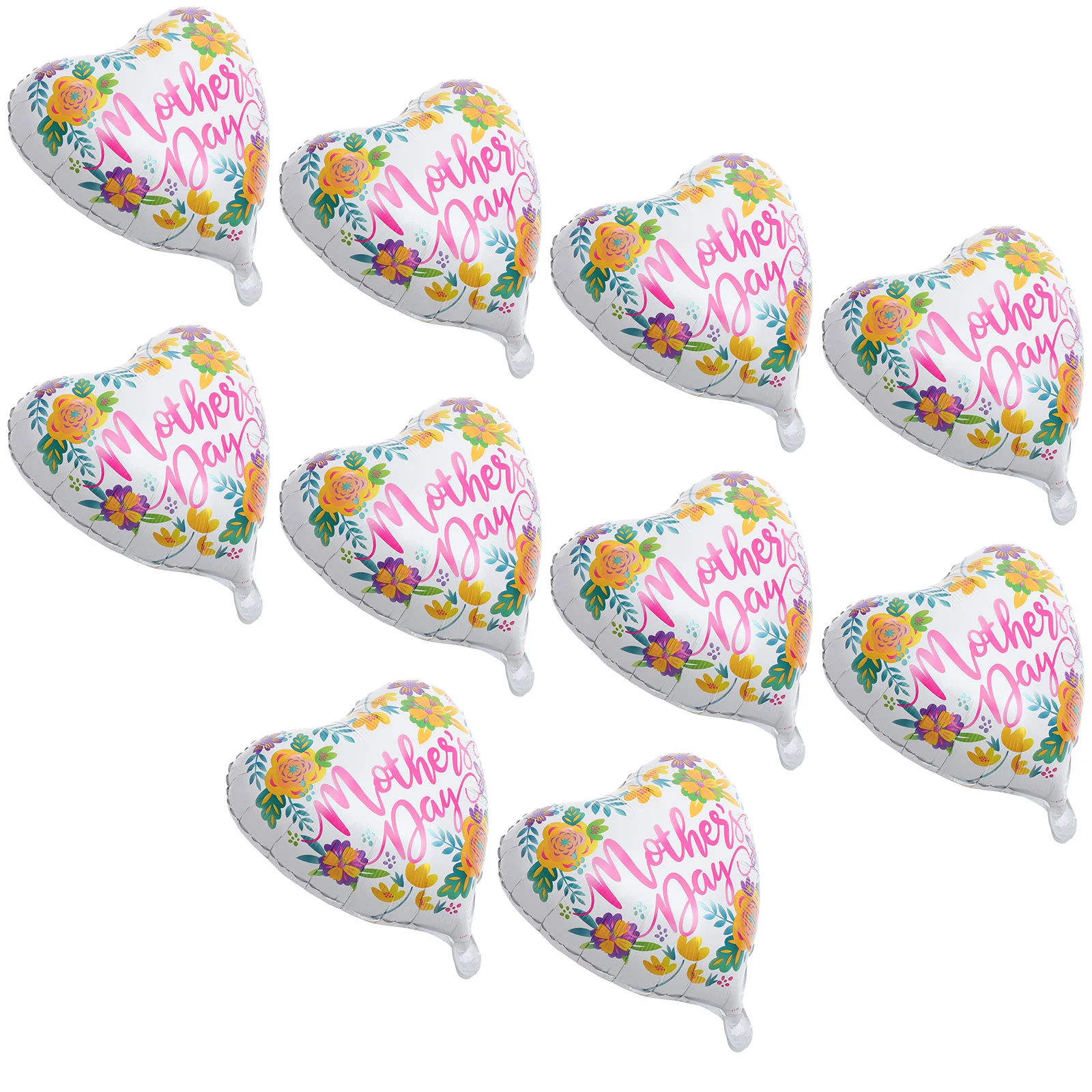 

10 Pcs Mother's Day Balloons Mothers Decorations Home Mother’s Foil Accents Party Women Supplies Mom Heart-shaped