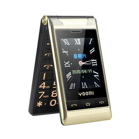 Yeemi G10-C 2G Dual SIM Dual Screen Flip Feature Русская клавиатура 5900 мАч Телефон Громкий звук для пожилых людей 2,8 дюйма FM Mp3/Mp4 Bluetooth