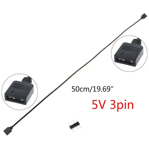 5V 3-контактный кабель-удлинитель для материнской платы компьютера RGB Интерфейсный разъем Hub RGB Splitter Cable для компьютерного корпуса Высокое качество