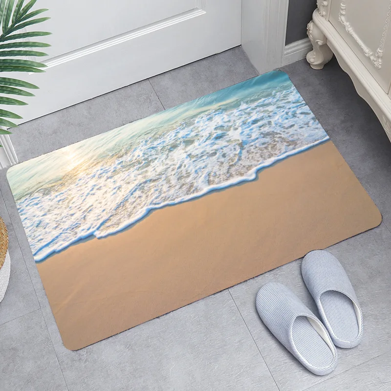 Домашняя ванная комната HAILANG Пляжный нескользящий напольный коврик Гостиная